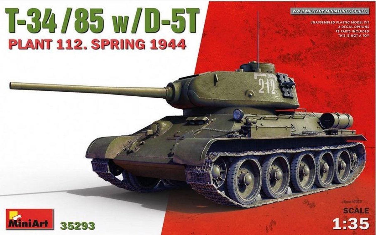 MiniArt | 35293 | T-34-85 w/D-5T. Plant 112. Spring 1944 | 1:35